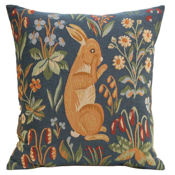 Medieval Rabbit Upright French Tapestry Cushion