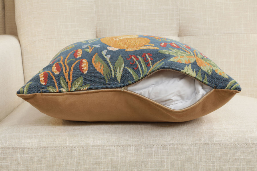 Medieval Rabbit Upright French Tapestry Cushion