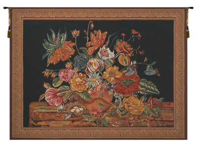 Flora Cotta Black Belgian Tapestry