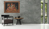 Flora Cotta Black Belgian Tapestry