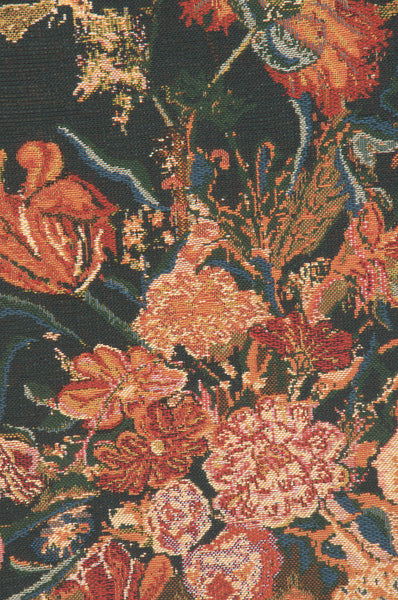 Flora Cotta Black I Belgian Cushion Cover