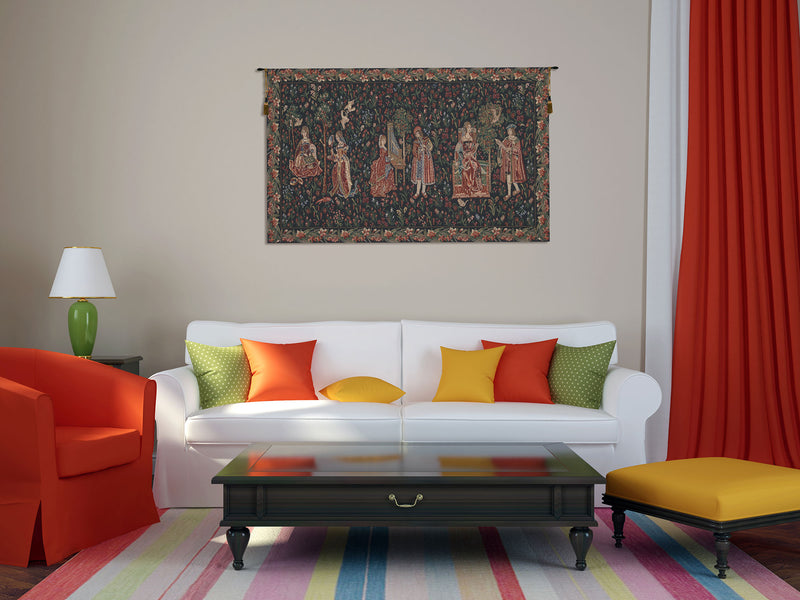 Courtly Scene Galanteries Belgian Tapestry