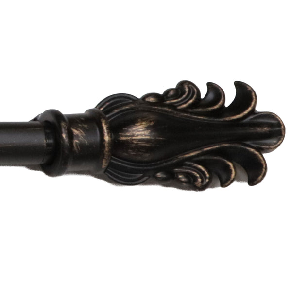 Fancy Feather Antique Black 48-84 Tapestry Rod