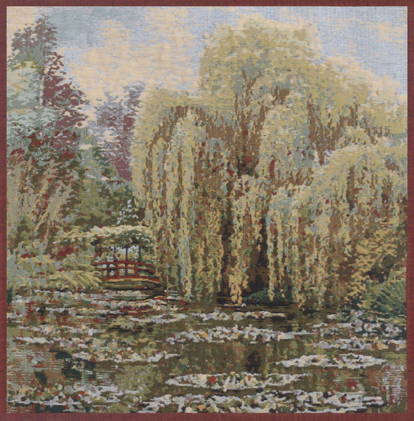 Bridge Monet's Garden  Belgian Tapestry Cushion