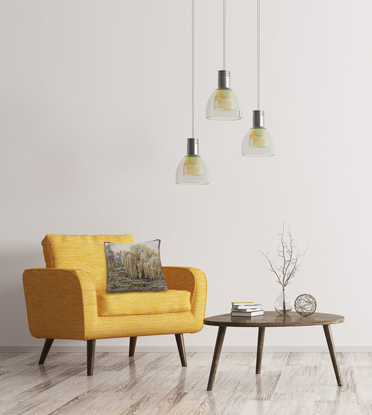 Bridge Monet's Garden  Belgian Tapestry Cushion