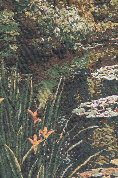 Greenery Monet's Garden  Belgian Tapestry Cushion