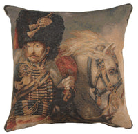 Officer of the Guard French Tapestry Cushion by Theodore Gericault