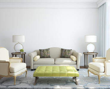 Jardin Red Flowers Belgian Tapestry Cushion