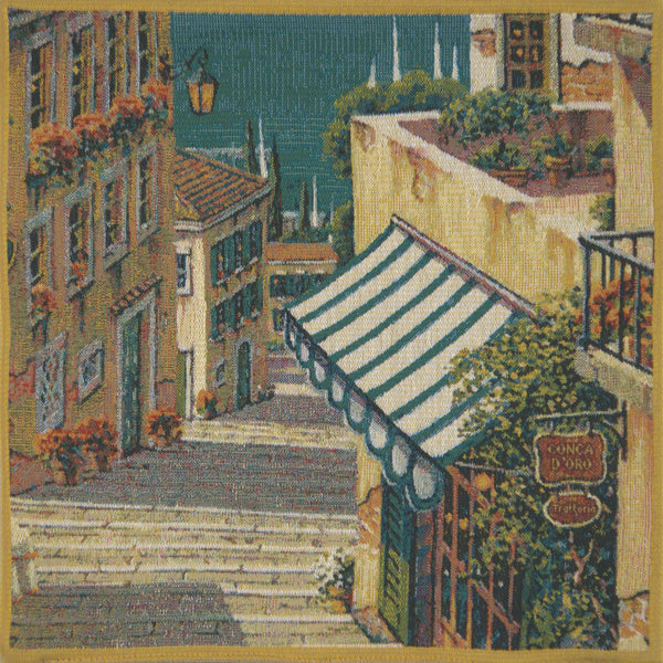 Bellagio Village I Belgian Tapestry Cushion