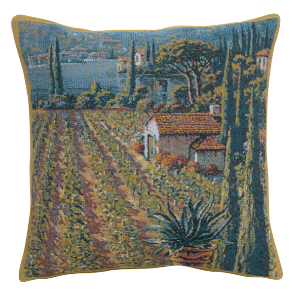 Lakeside Vineyard Right Belgian Tapestry Cushion