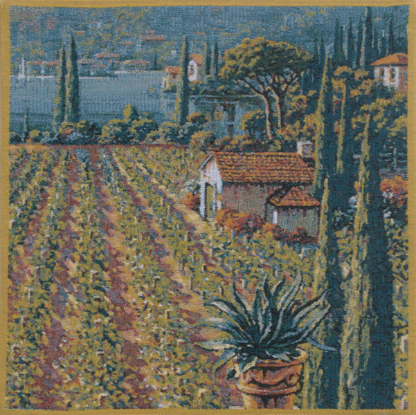 Lakeside Vineyard Right Belgian Tapestry Cushion