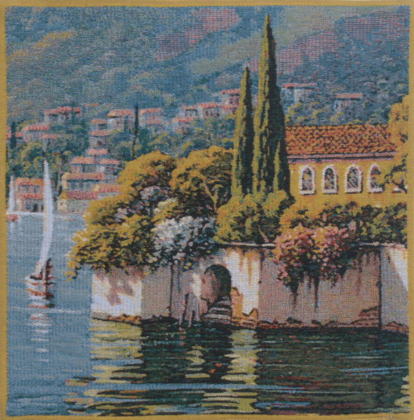 Varenna Reflections Village Left Belgian Tapestry Cushion