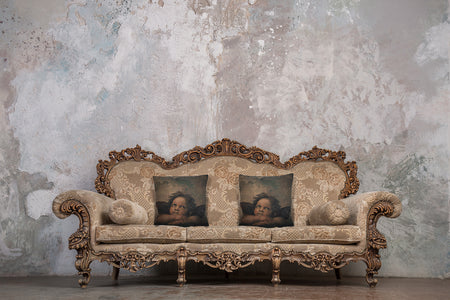 Angels by Raffael right Belgian Tapestry Cushion