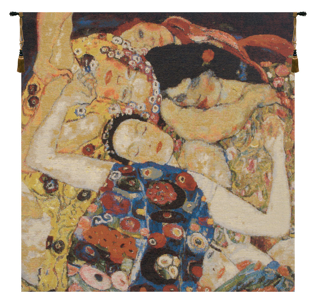 Virgin Klimt Faces Belgian Tapestry Wall Hanging