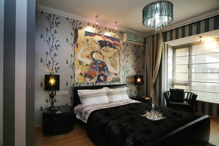 Virgin Klimt Faces Belgian Tapestry Wall Hanging