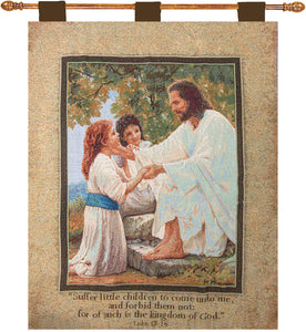 Suffer The Little Children Wallhanging Fine Art Tapestry