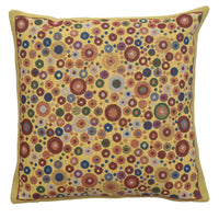 Klimt Polka Dots Belgian Cushion Cover by Gustav Klimt
