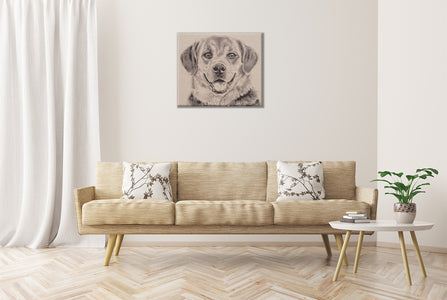 Happy Canine Stretched Wall Tapestry