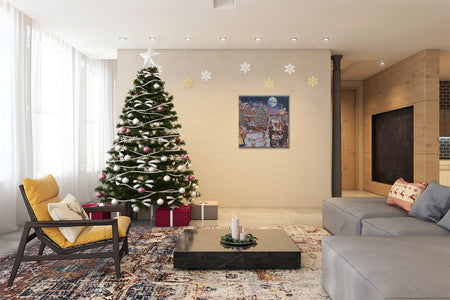 Carolers Stretched Wall Tapestry