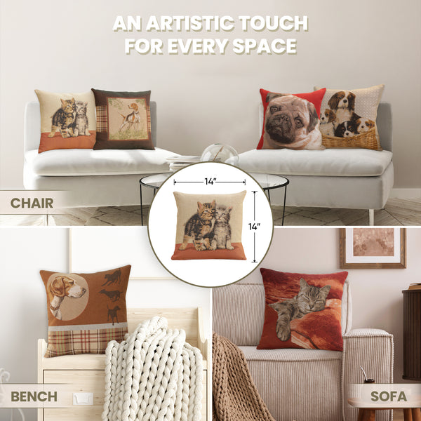 Two kittens I French Tapestry Cushion