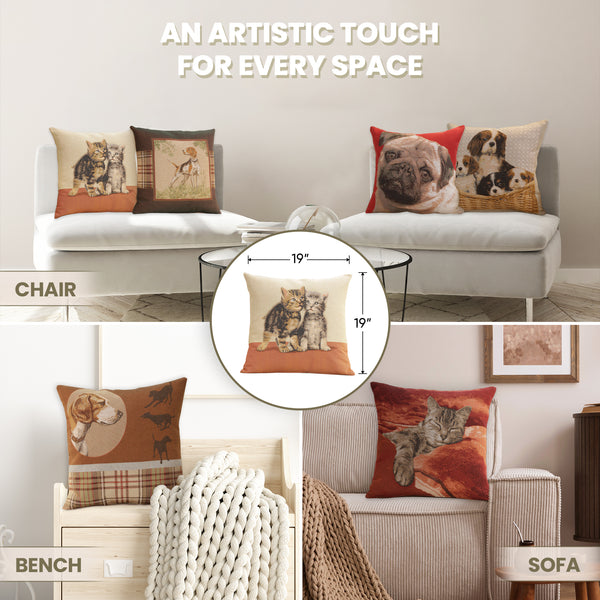 Two Kittens French Tapestry Cushion