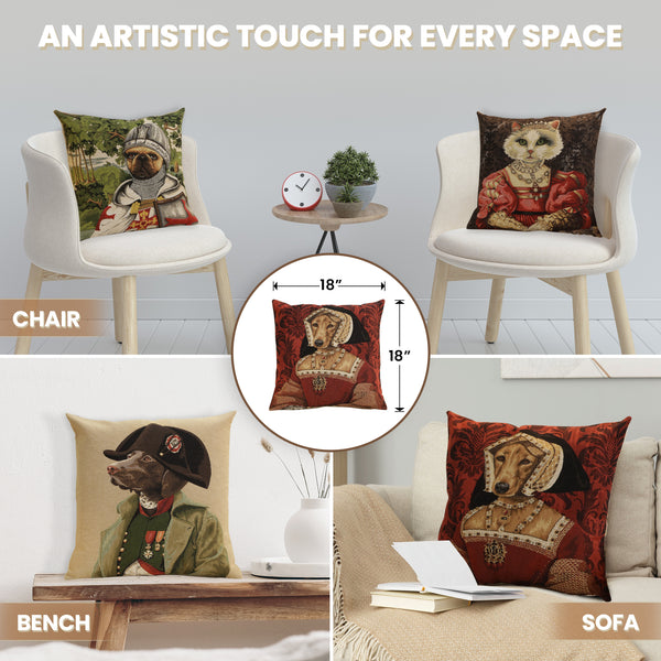 Chien Claude de France European Cushion Cover