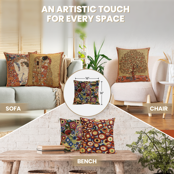 Klimt Swirls Belgian Cushion Cover