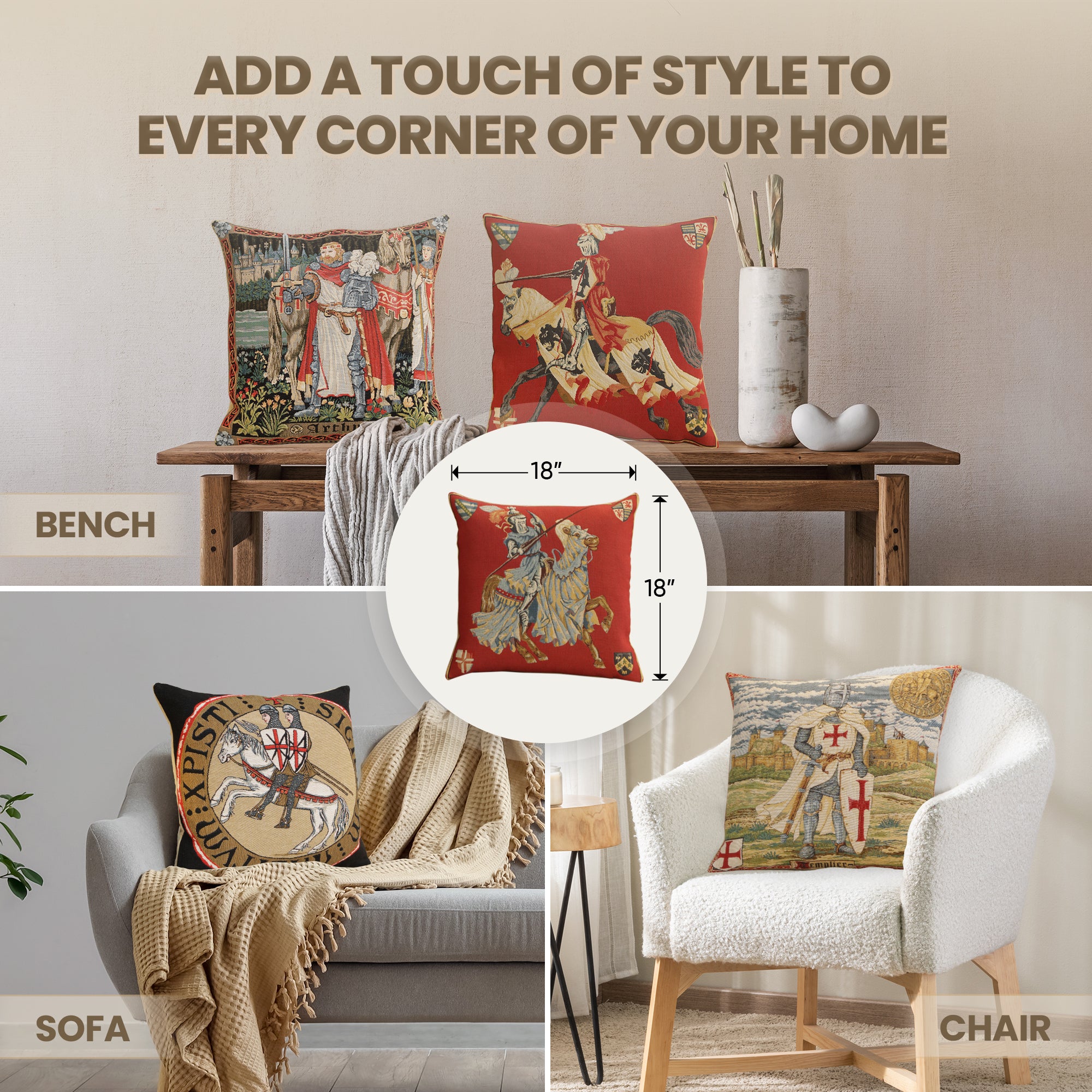 Blue Knight European Cushion Cover