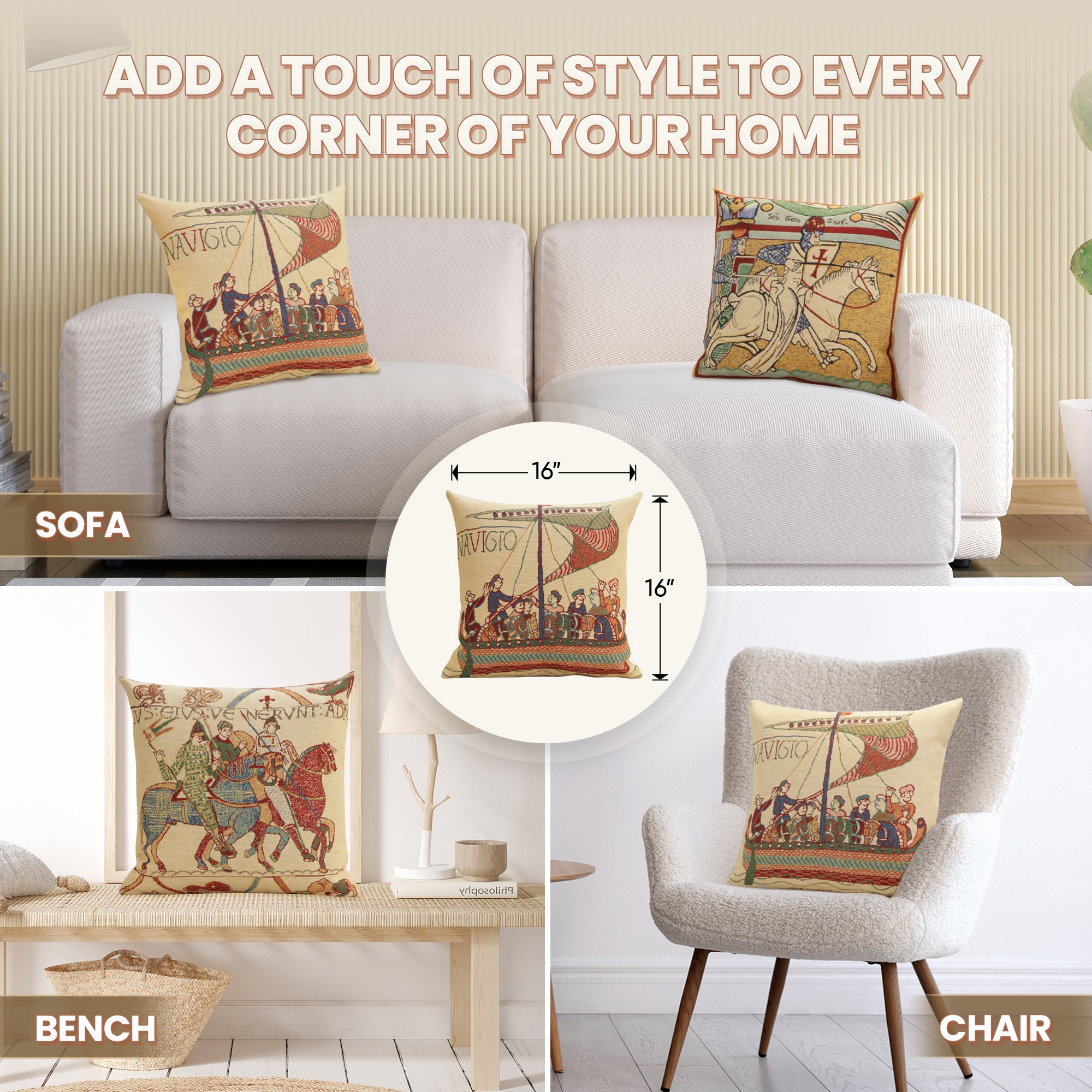 Bayeux Navigo Belgian Cushion Cover