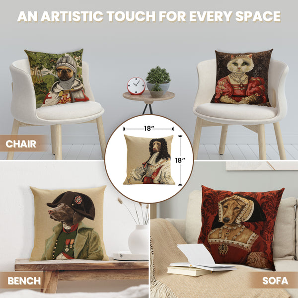 Chien Louis XIV European Cushion Cover