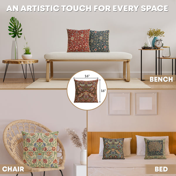 Strawberry Red Belgian Cushion Cover