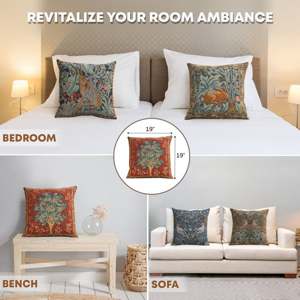 Orange Tree Large French Tapestry Cushion