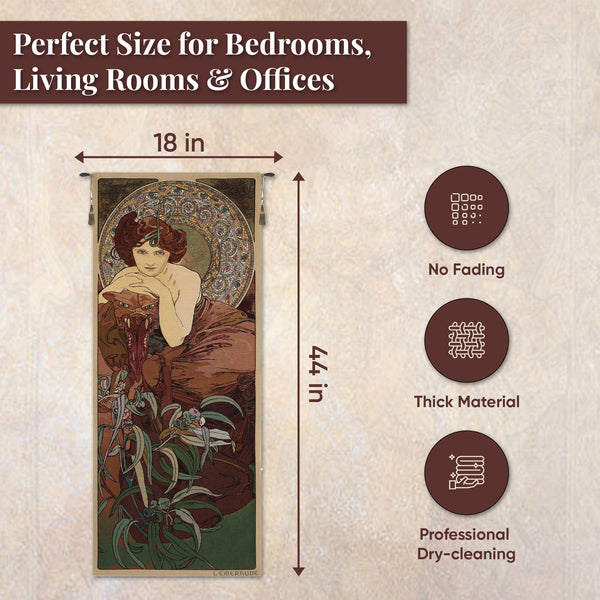 Mucha Emeraude European Tapestry