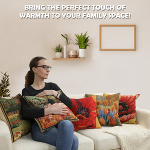 Chrysanthemum Bordo Belgian Cushion Cover