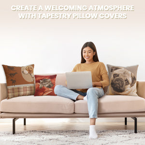 Puppy Pug Red French Tapestry Cushion