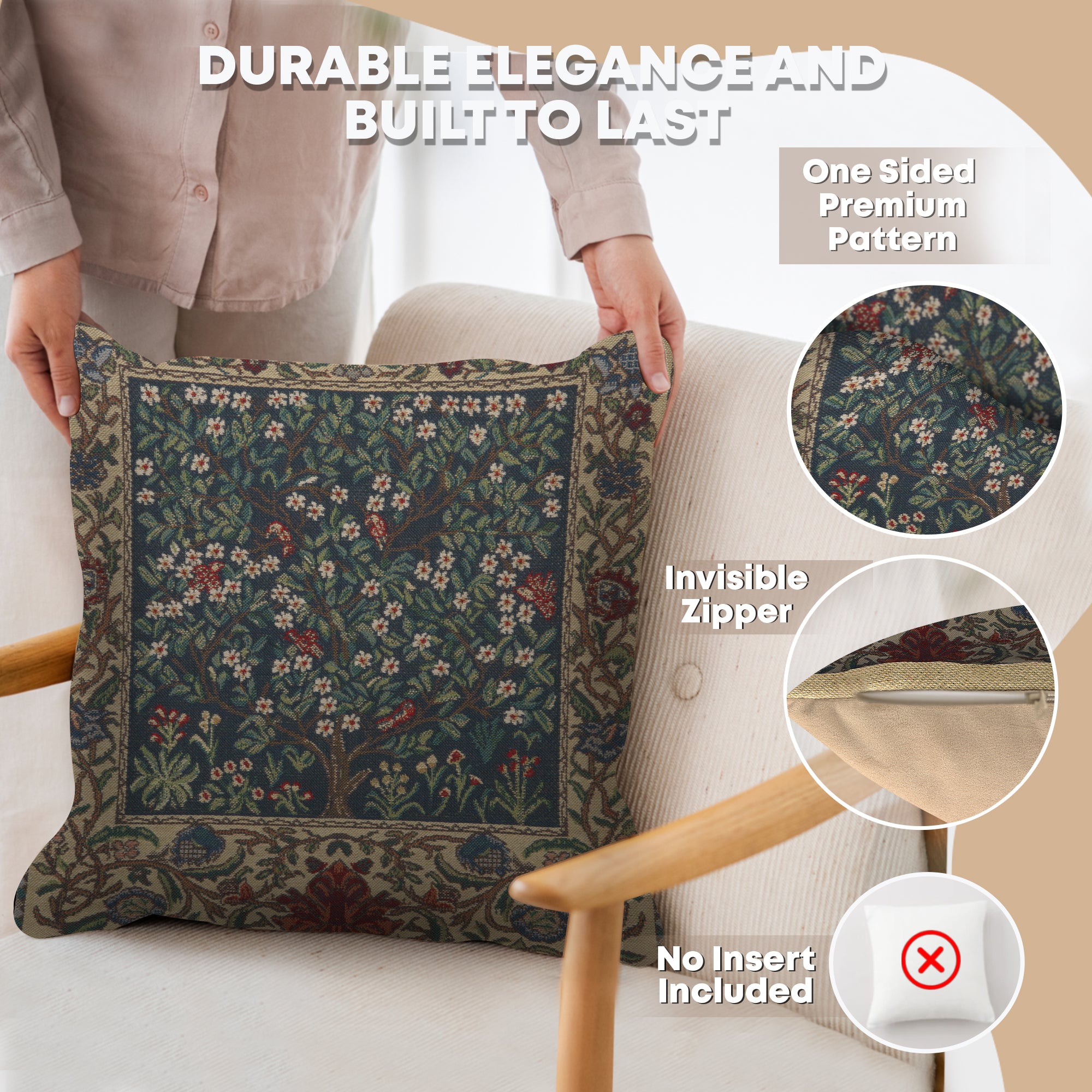 The Tree of Life II Belgian Cushion Cover