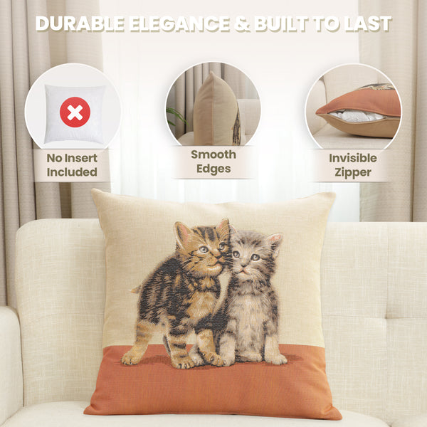 Two Kittens French Tapestry Cushion