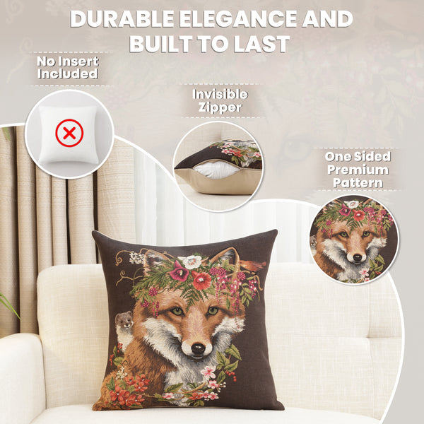 Forest Fox Brown European Cushion Cover