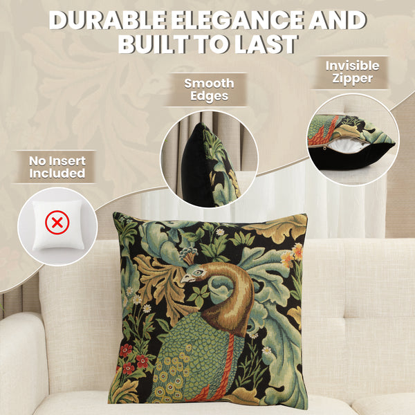 Peacock by William Morris European Cushion Cover