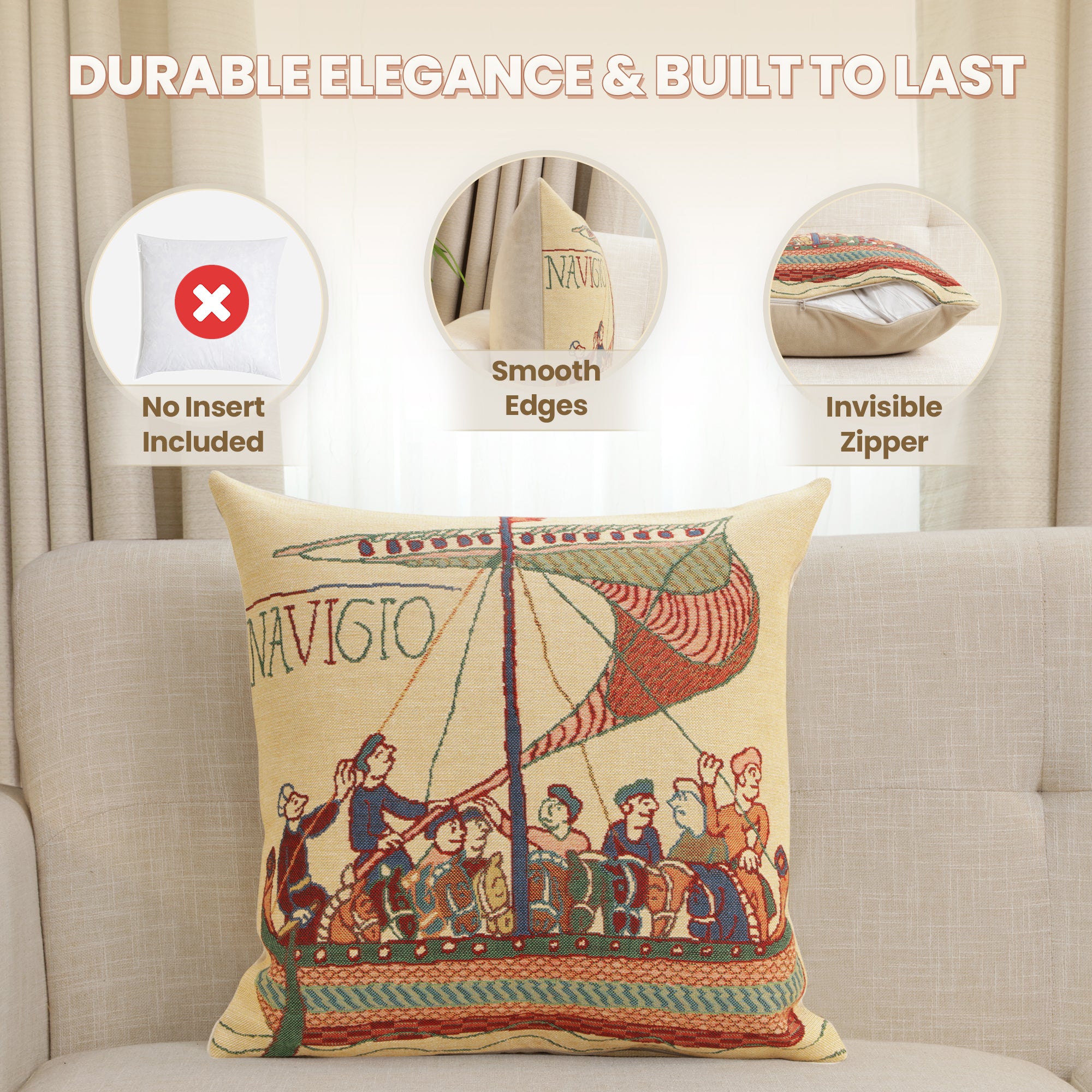 Bayeux Navigo Belgian Cushion Cover