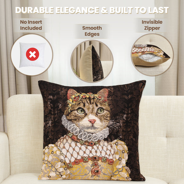 Grey Cat Sisi European Cushion Cover