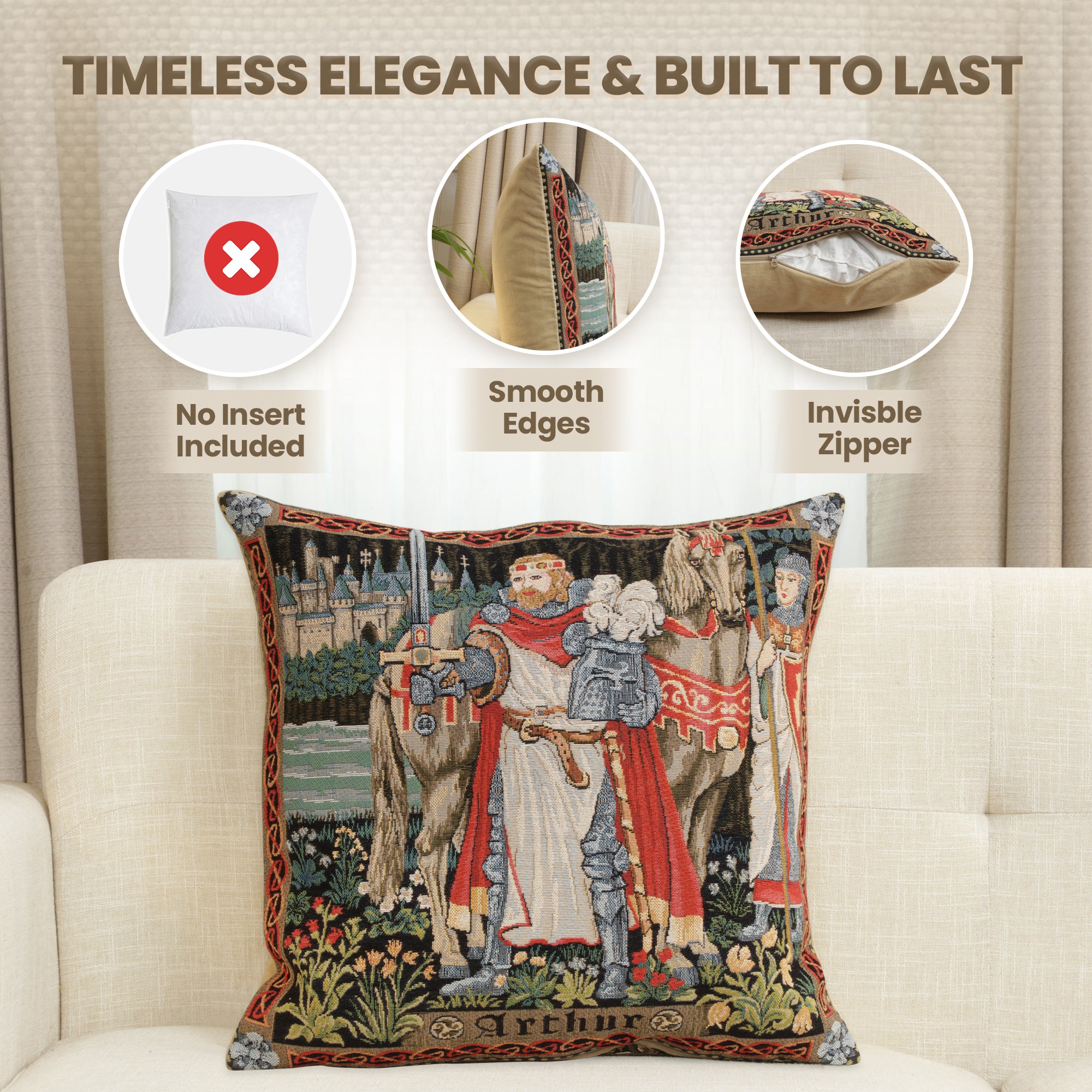 Legendary King Arthur European Cushion Cover