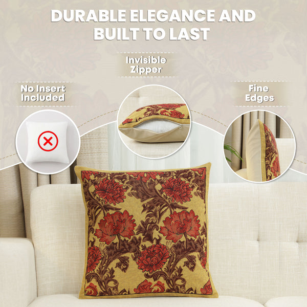 Chrysanthemum Bordo Belgian Cushion Cover