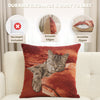 Sleeping Cat Red I French Tapestry Cushion
