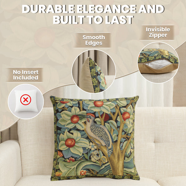 Woodpecker Left by William Morris European Cushion Cover