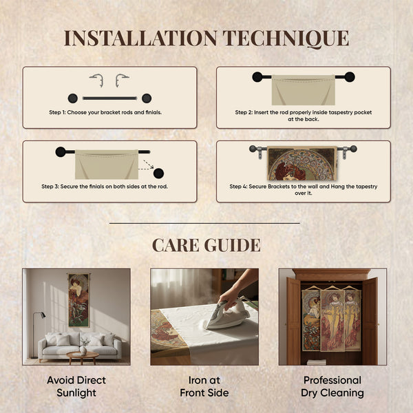 Mucha Emeraude European Tapestry