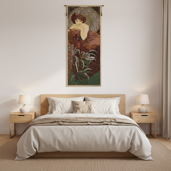 Mucha Emeraude European Tapestry