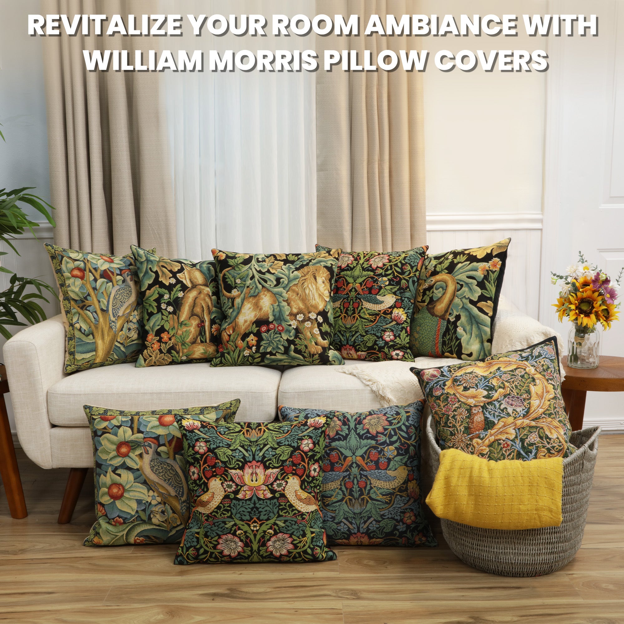 Lion by William Morris European Cushion Cover
