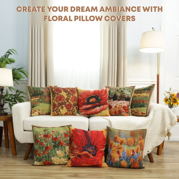 Chrysanthemum Bordo Belgian Cushion Cover