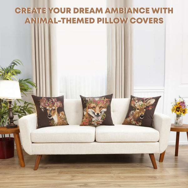 Forest Fox Brown European Cushion Cover